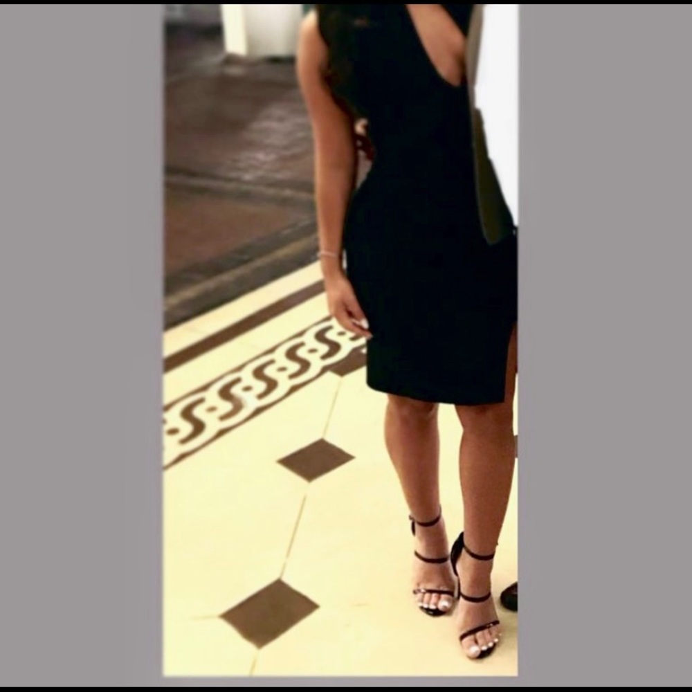 Black Triple Strap Heels - Patent Leather Size 9